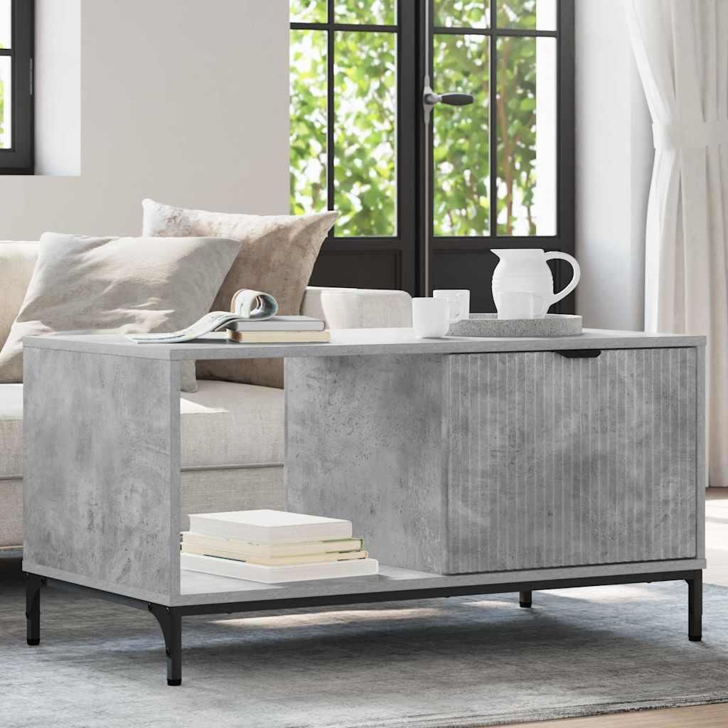 "Schlussverkauf" Couchtisch 1 PC - Modernen Stil - Kaffeetisch - Beton Grau 90x49x46 cm Holzwerkstoff C9612