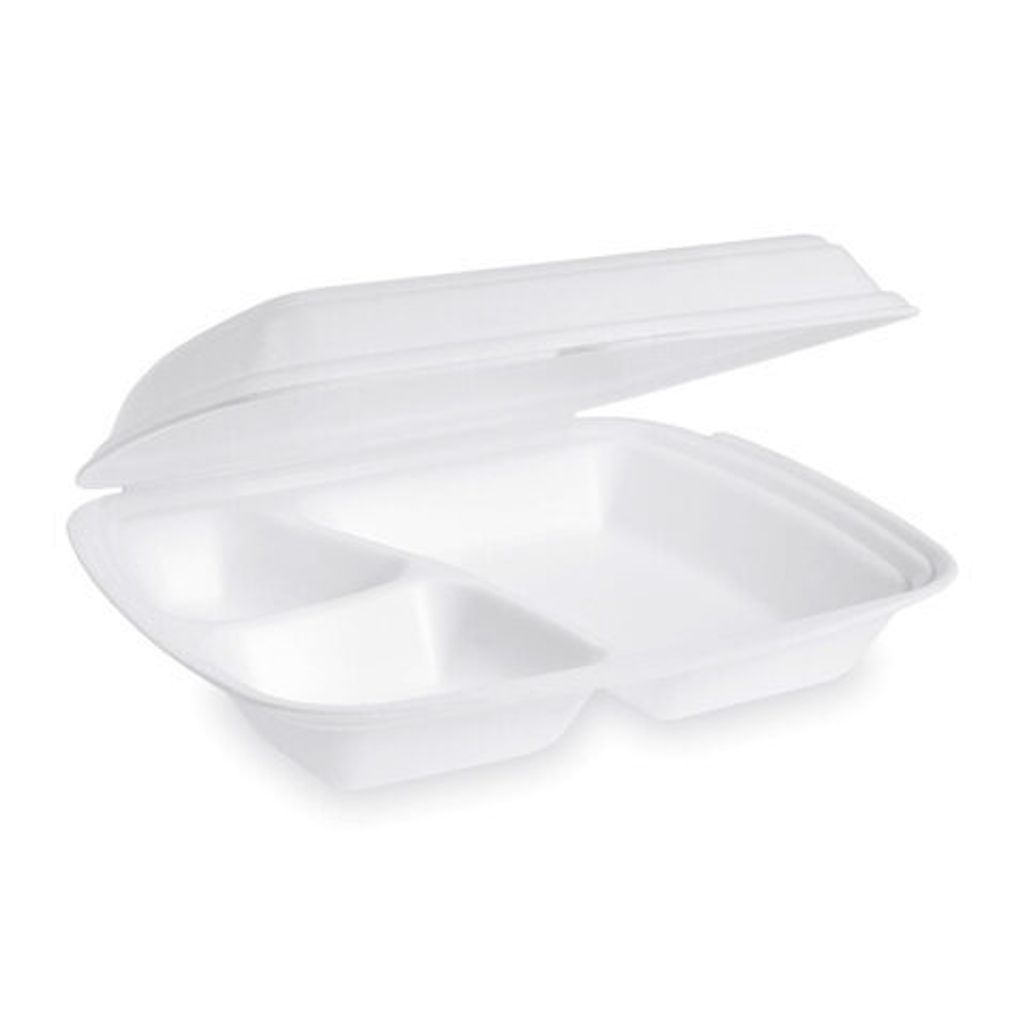 25x Menüboxen Klappbox 240x200x69mm geschäumt 3-geteilt Produktbild 