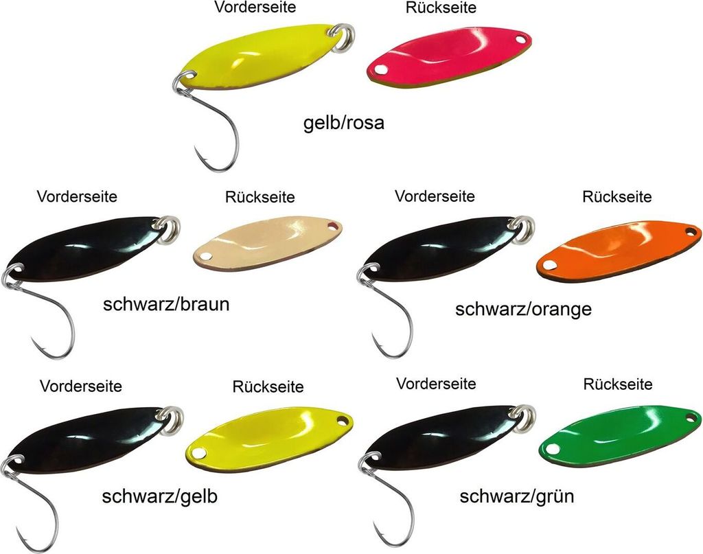 5 FTM Spoon Tango 1,8g - Forellenköder Set