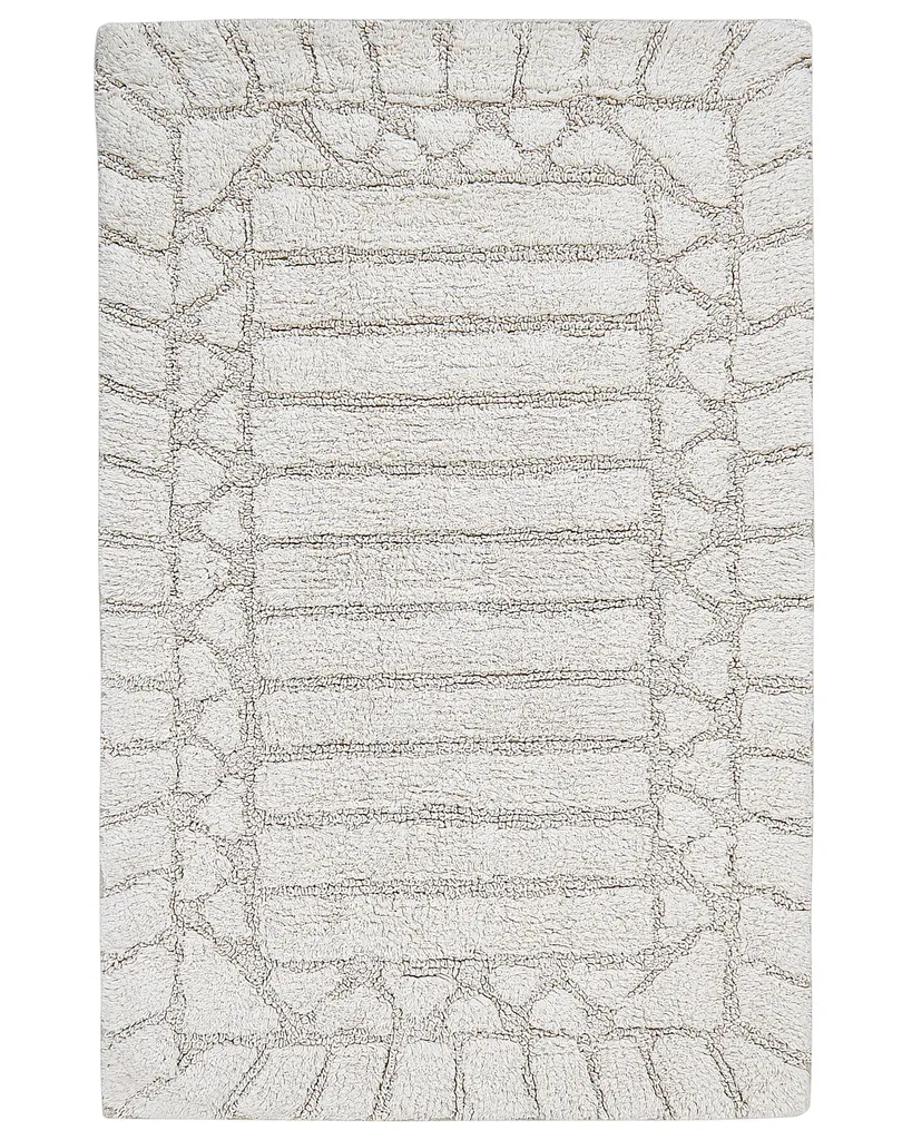Tapis de salle de bain en coton 60 x 90 cm Beige Tekke Lumarko Chic
