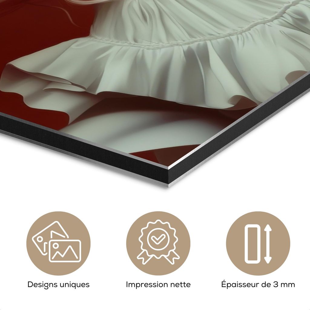 MuchoWow Wanddekoration Metall Metallbild Wandkunst 40x60 cm Frau - Makronen - Brille MuchoWow Aluminium Gemälde - Wanddekoration aus Aluminium