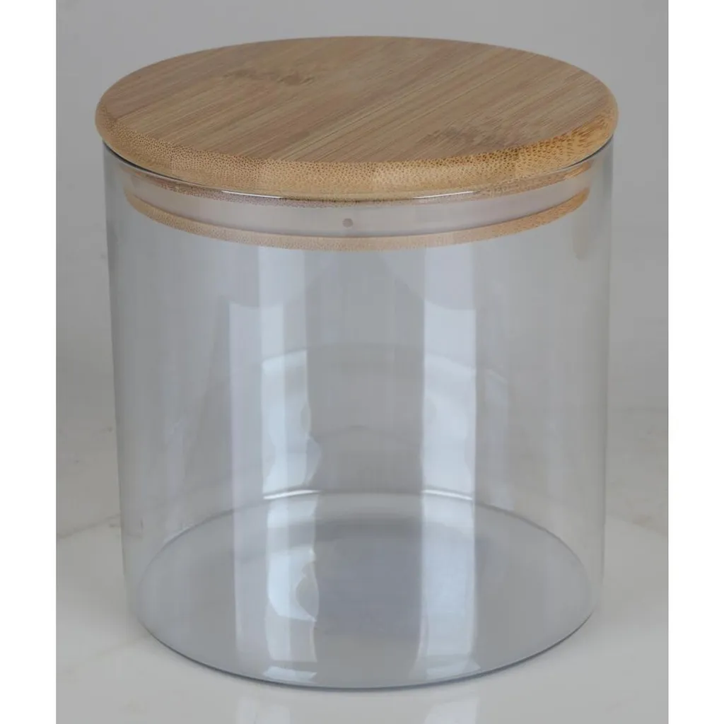 Lots de 12 bocaux en verre avec couvercle en bambou pour vrac