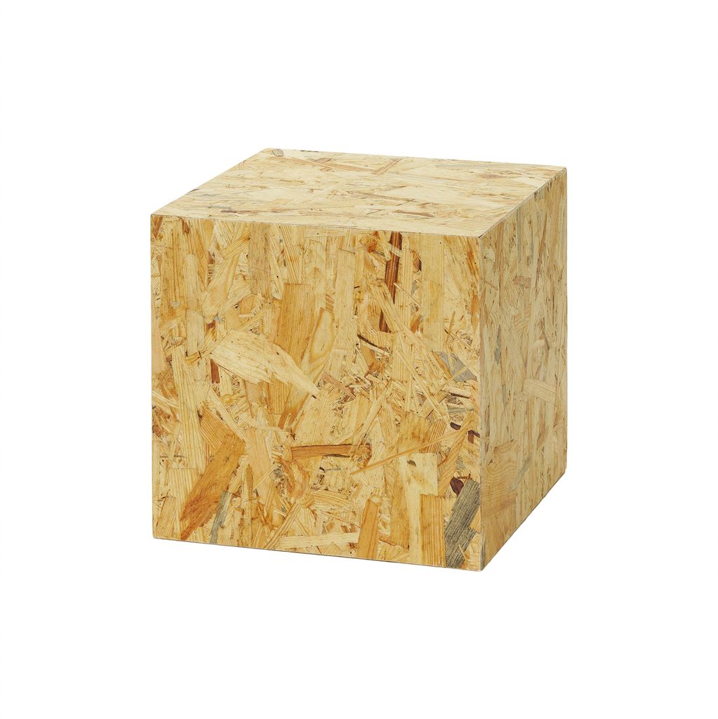 Dekosäule aus OSB, Blumensäule für Wohnzimmer, Pflanzenständer, Modernes Podest für Dekoration, Stabiler Sockel, 30x30x30cm, Ideal für Deko &...