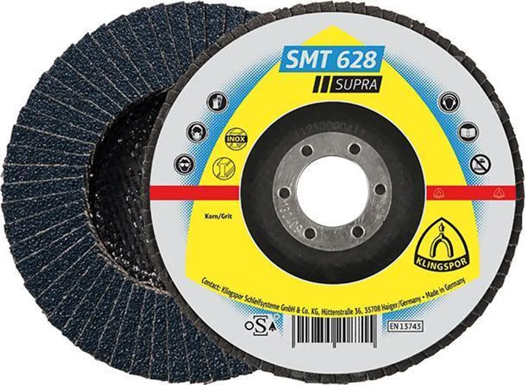 Disco Klingspor SMT 628 Supra 125 x 22 mm K60 - Disco Lamellare Dritto