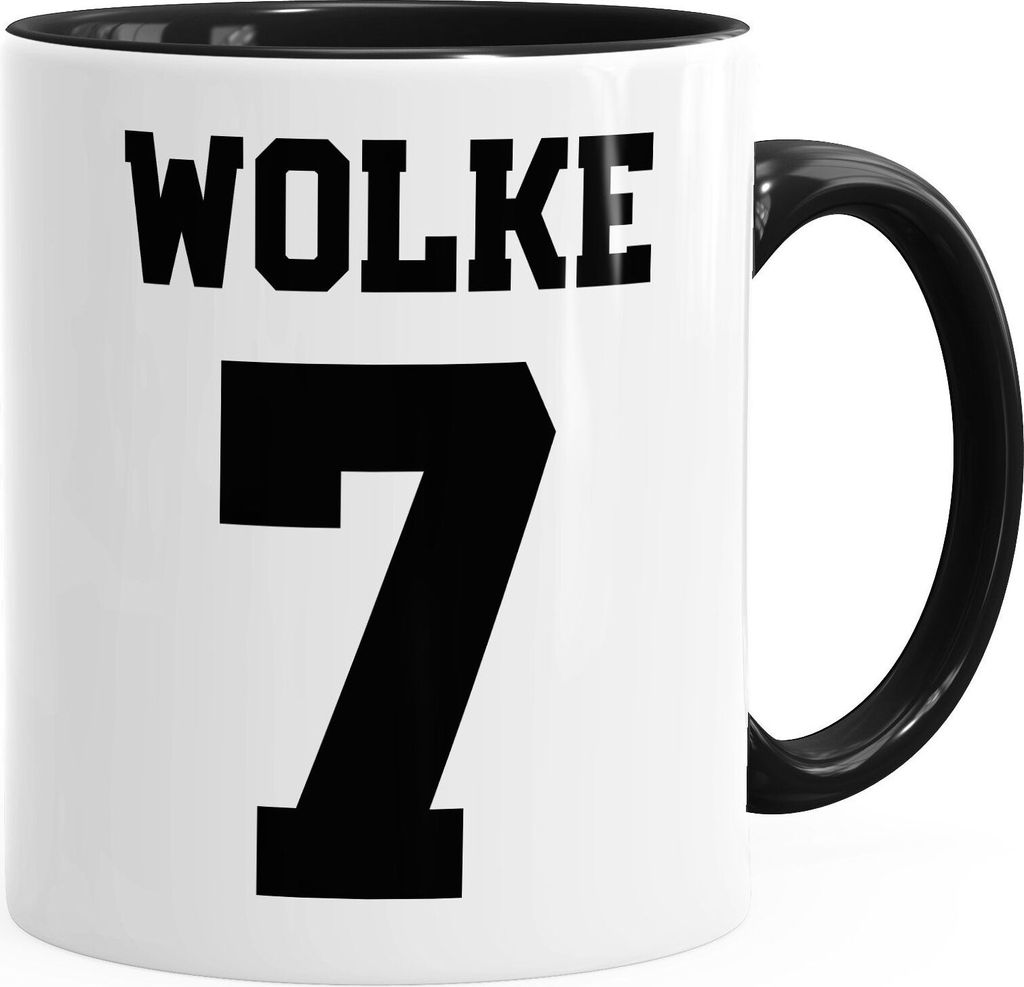 Kaffee-Tasse Wolke 7 Sieben Liebe Valentinstag Geschenk-Tasse MoonWorks schwarz unisize