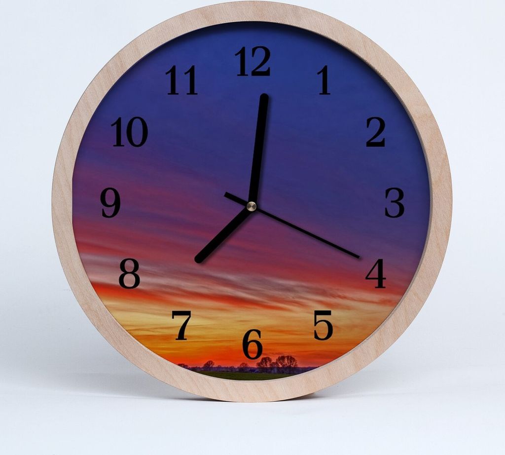 Holzuhr 20fi cm wanduhr - Feld Landschaft