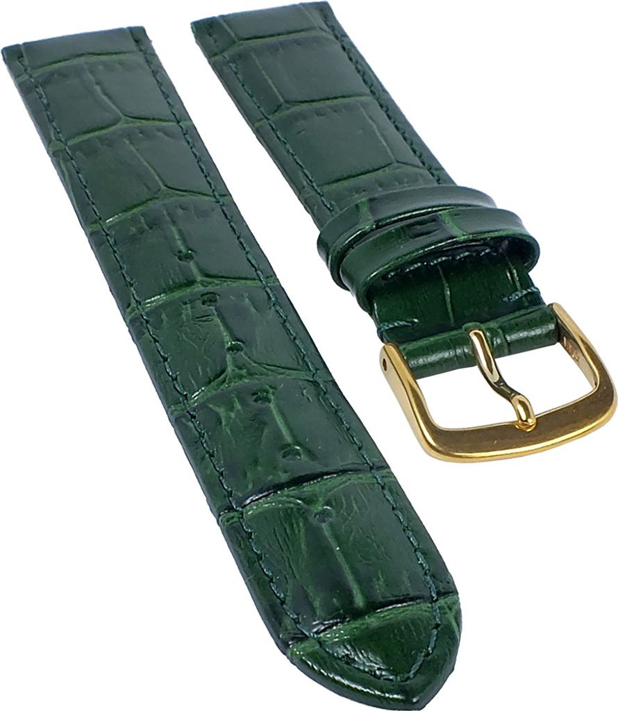 Ersatzband Uhrenarmband Kalbsleder Dunkelgruen 20319G, Stegbreite:12mm
