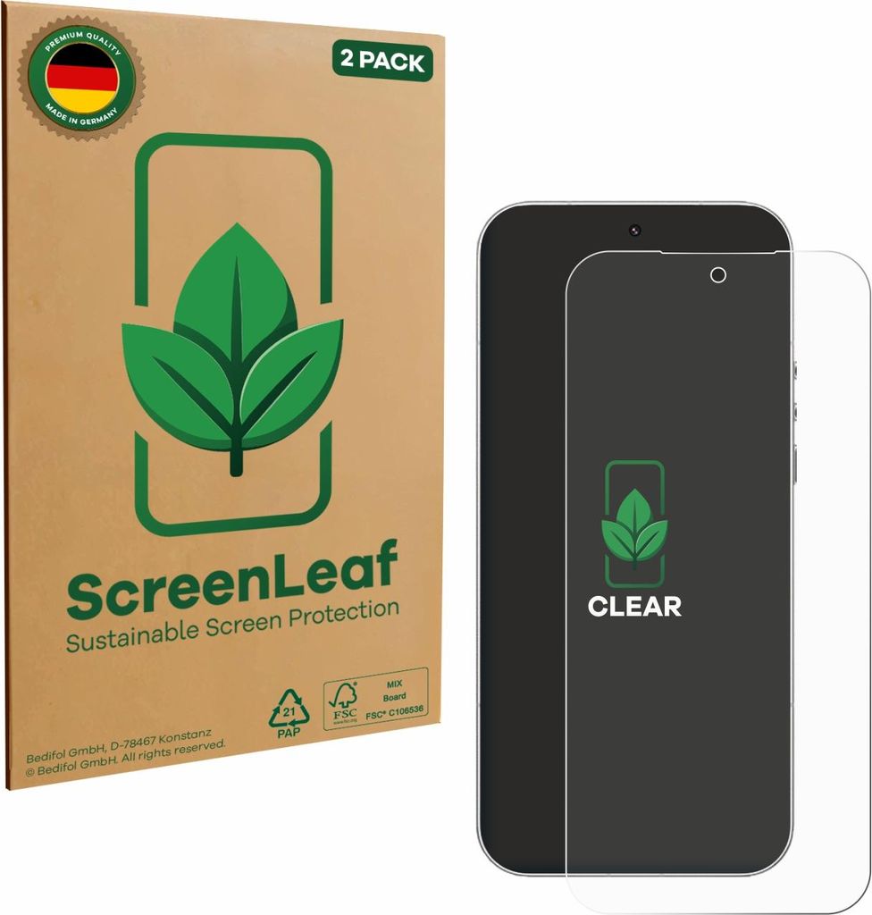 2x ScreenLeaf Schutzfolie für Xiaomi 17 Ultra nachhaltiger Displayschutz Display Schutz Folie Klar Transparent