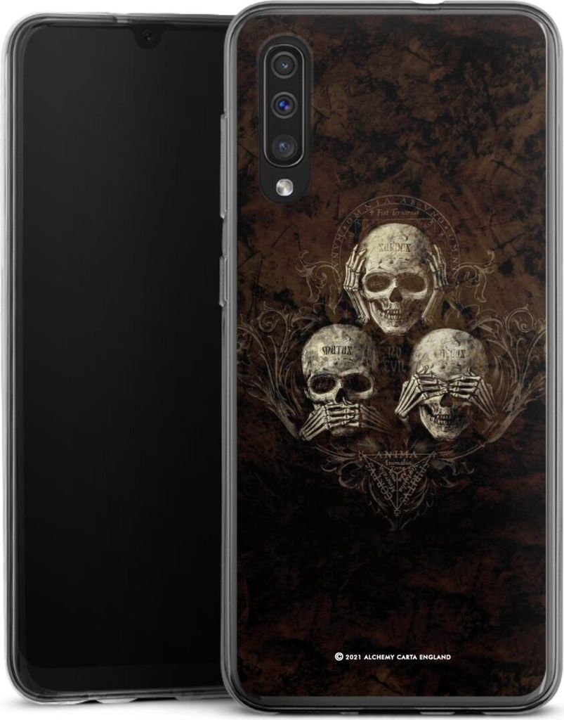 DeinDesign Handyhülle für Samsung Galaxy A50 Silikon Hülle Case Smartphone Schutzhülle Art Gothic Totenköpfe