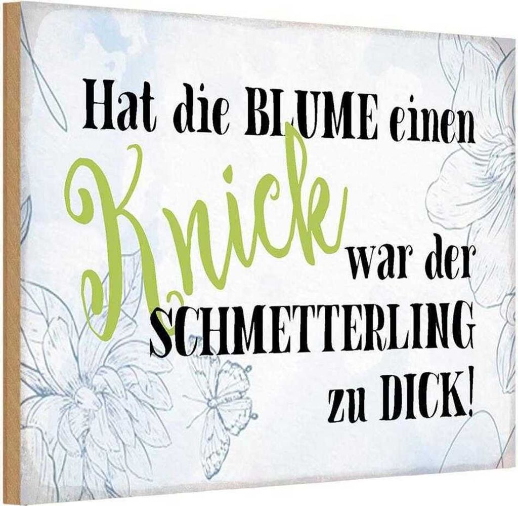 vianmo Holzschild 12x18 cm hat Blume Knick Schmetterling Dekoration