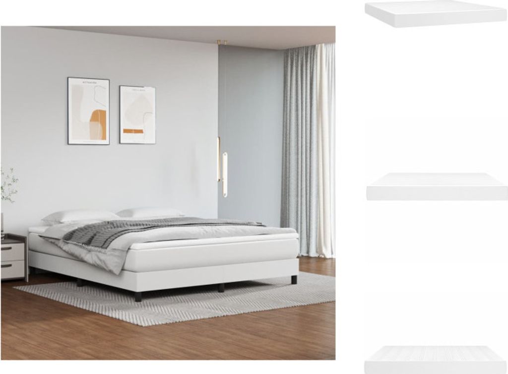 vidaXL Taschenfederkernmatratze Weiß 160x200x20 cm Kunstleder - Matratzen