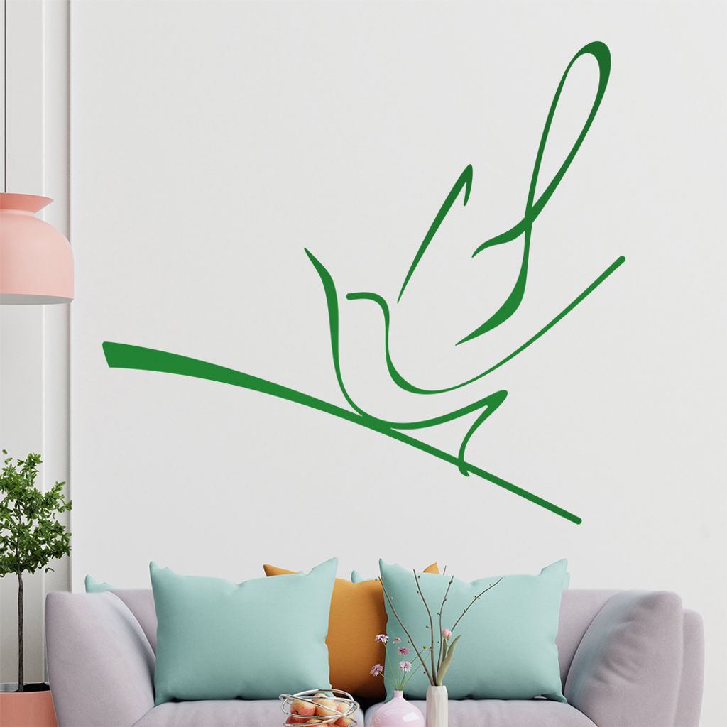 Singvogel Linien Wandtattoo in 6 Größen - Wandaufkleber Wall Sticker - Dekoration, Küche, Wohnzimmer, Schlafzimmer, Badezimmer