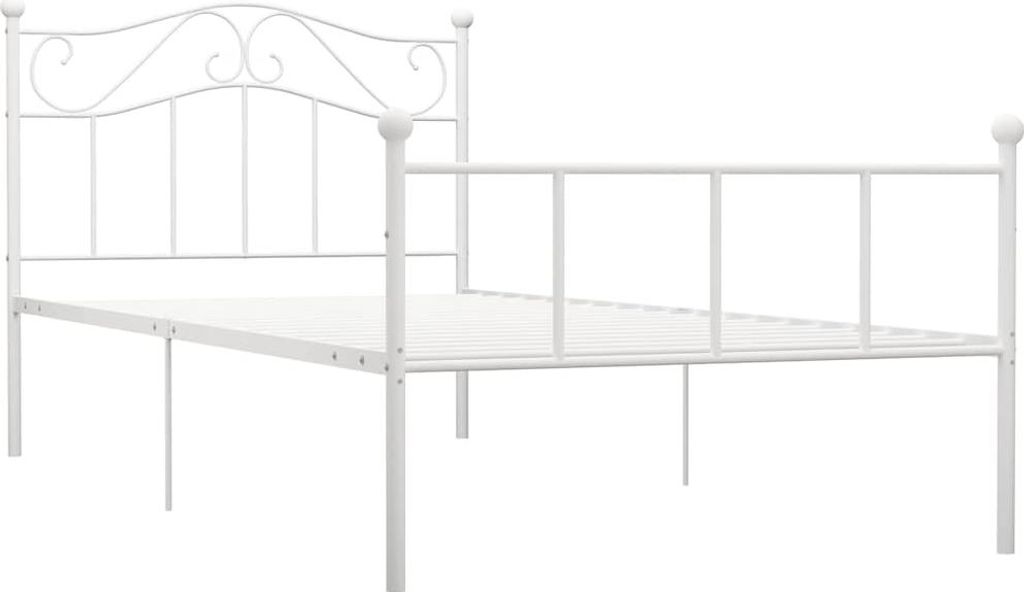vidaXL Posteľný rošt biely kov 100 × 200 cm Obrázok produktu 