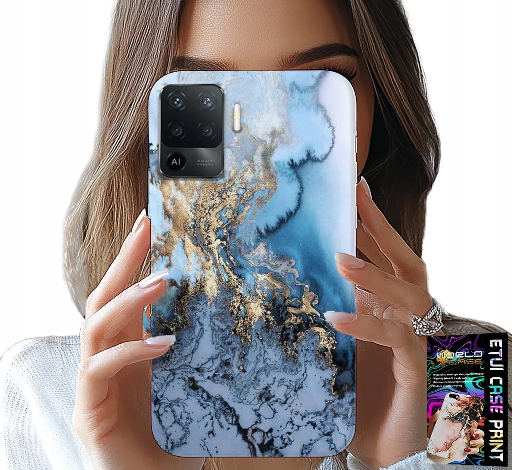Custodia per Oppo F19 Pro - Modelli da donna in marmo + vetro