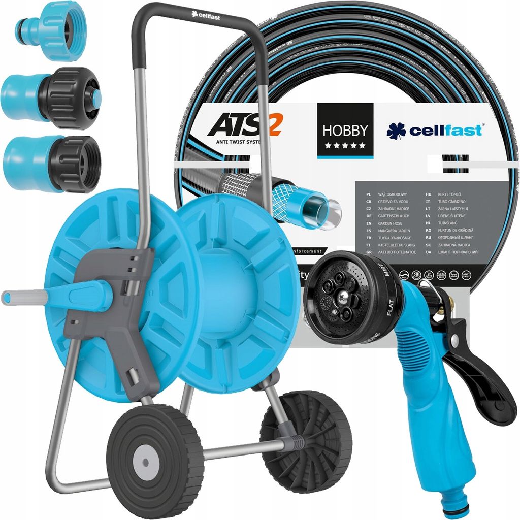 Zestaw Cellfast wąż ogrodowy Hobby 1/2" 50m | 3 złącza + Zdjęcie produktu 