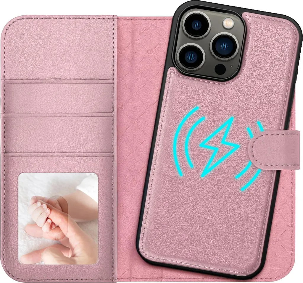 Cover iPhone 13 Pro Magnetica Portafoglio RFID Antiurto Staccabile