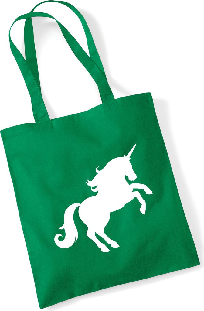 Huuraa Jutebeutel Einhorn Silhouette 10 Liter Kelly Green Baumwolle Tasche Geschenkidee