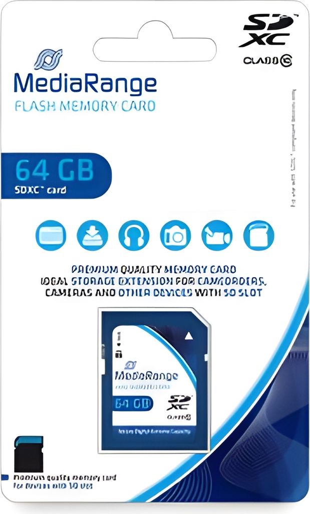 MediaRange SD Card 64GB SDXC CL.10 Produktbild 
