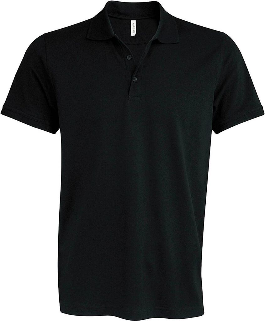 Kariban Herren Polo-Shirt Polohemd Poloshirt Polo Arbeit Freizeit Shirt, Größe:M, Farbe:Schwarz