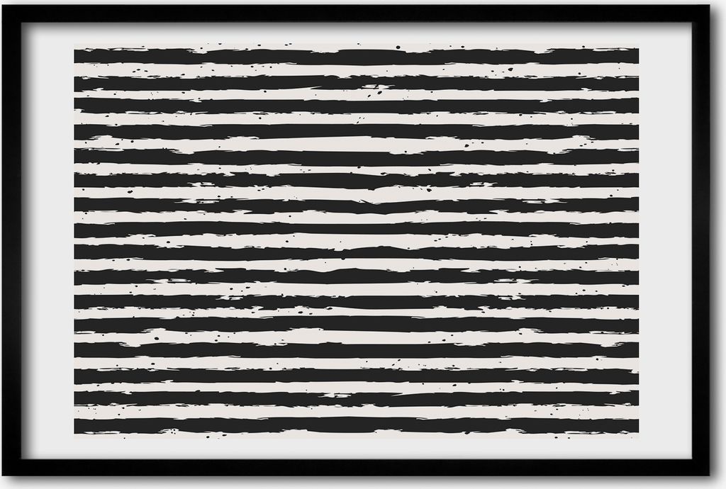 Bild 60x40 MDF-Rahmen, Wandkunst Schwarzweiss-Streifen Produktbild 
