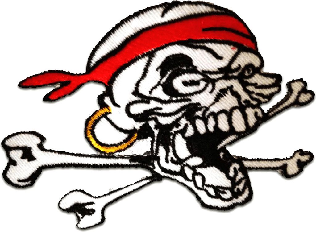 Pirat Totenkopf - Aufnäher, Bügelbild, Aufbügler, Produktbild 