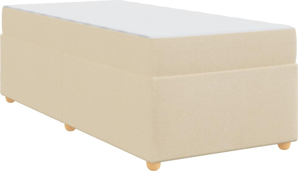 Bettrahmen mit Matratze Creme 80 x 200 cm Stoff