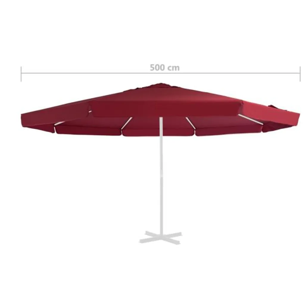Housse de parasol 500 cm bordeaux rouge en polyester haute densité