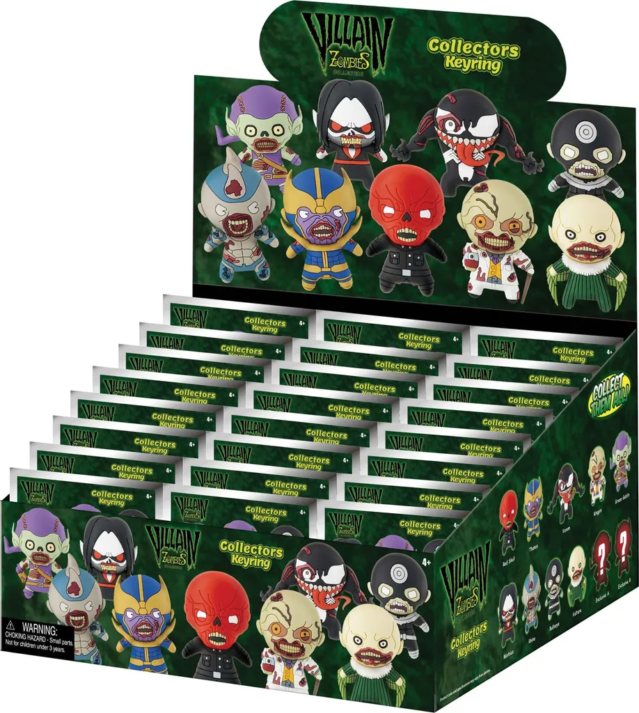 Collection Marvel Zombies : Display 24 Pendentifs 3D PVC pour Sac et Clés