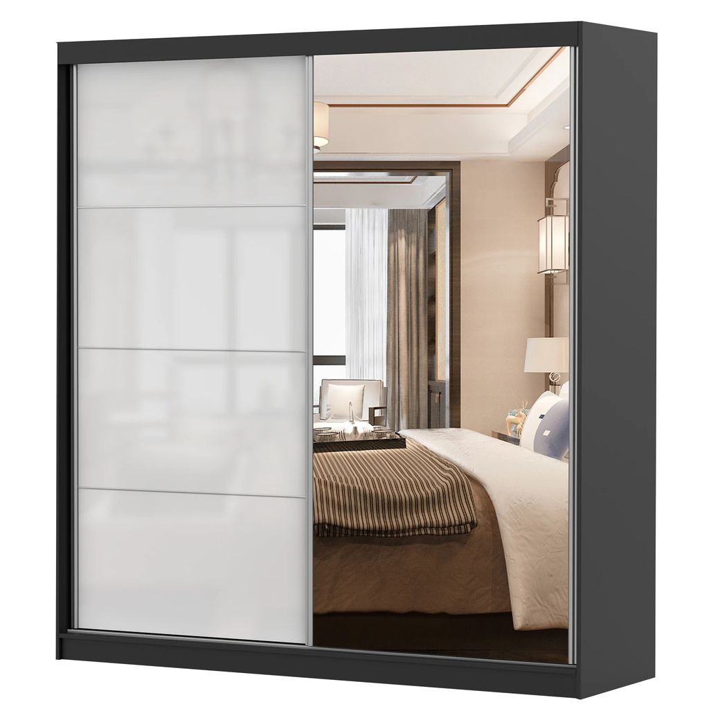 Schwebetürenschrank Kleiderschrank Schrank 203cm Produktbild 2