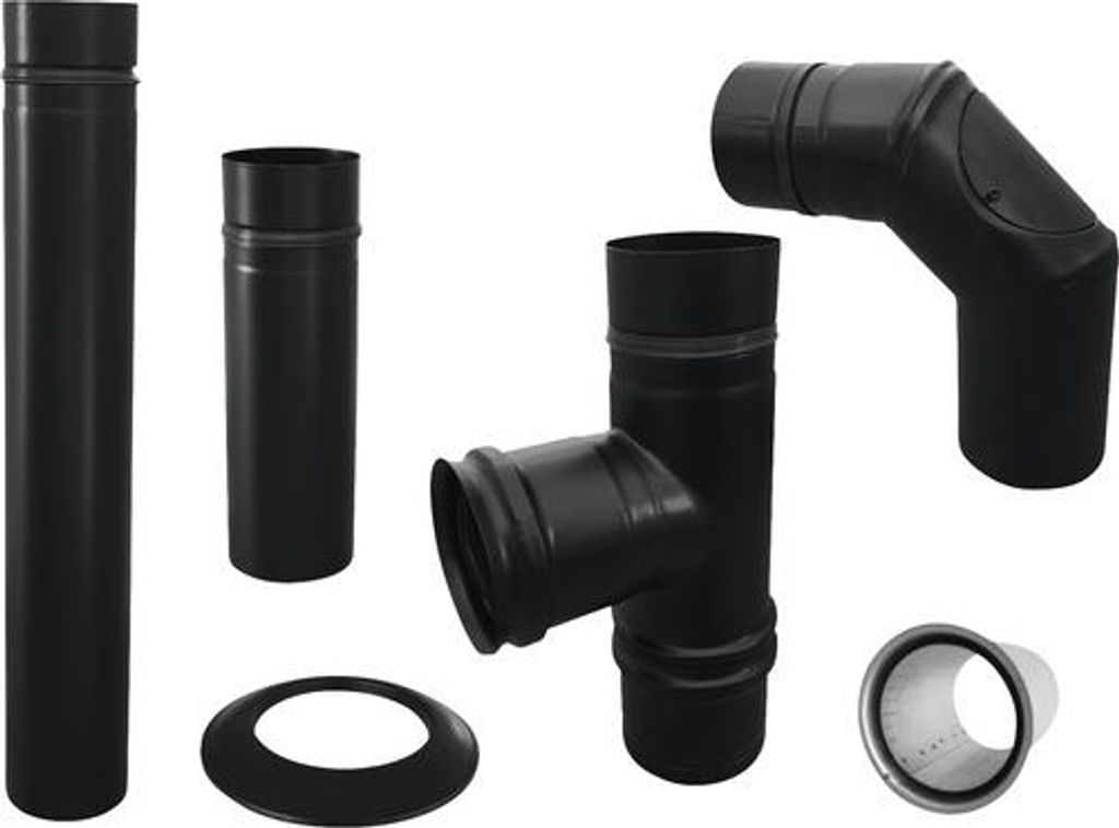 Pellet-Ofenrohr-Set Bertrams Ø100 mm pulverbeschichtet Produktbild 