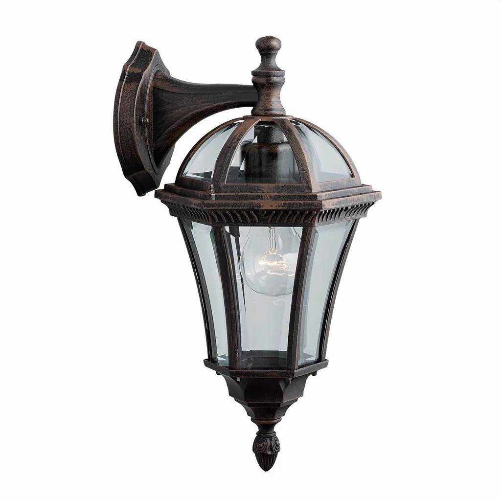 Applique Capri IP44 suspendue rustique marron avec diffuseur verre
