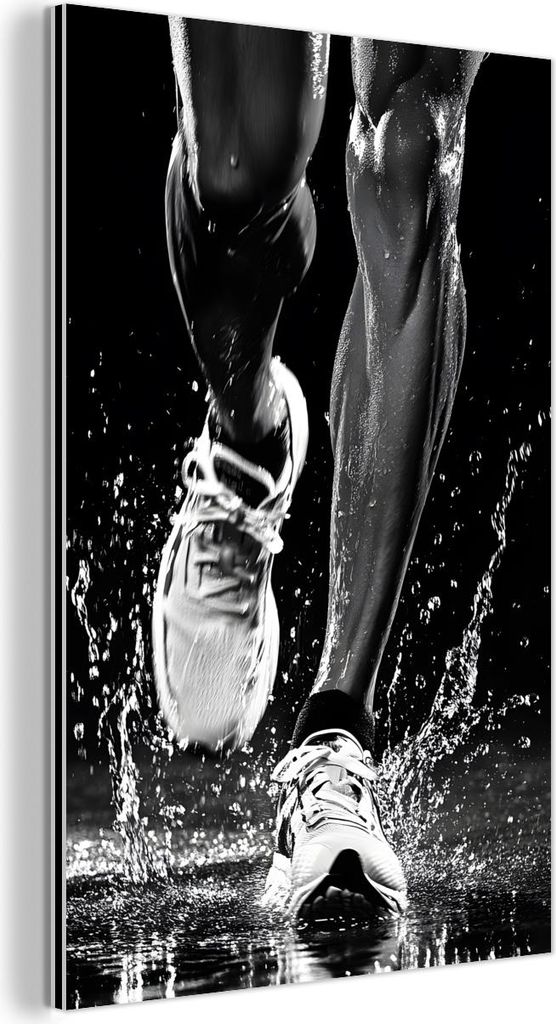 MuchoWow Wanddekoration Metall Metallbild Wandkunst 100x150 cm Laufschuhe - Laufen - Drops - Schwarz MuchoWow Aluminium Gemälde - Bild
