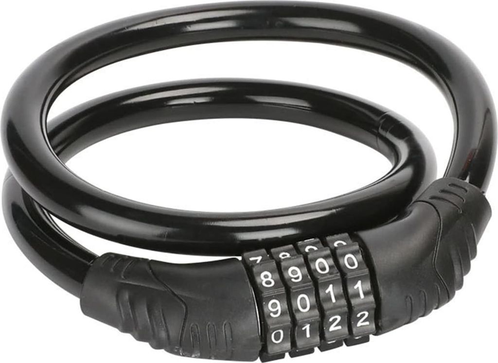 Fahrradschloss Kabelschloss mit Zahlenkombination 4-stellig gesichert - Rosa - 15 mm x 600 mm