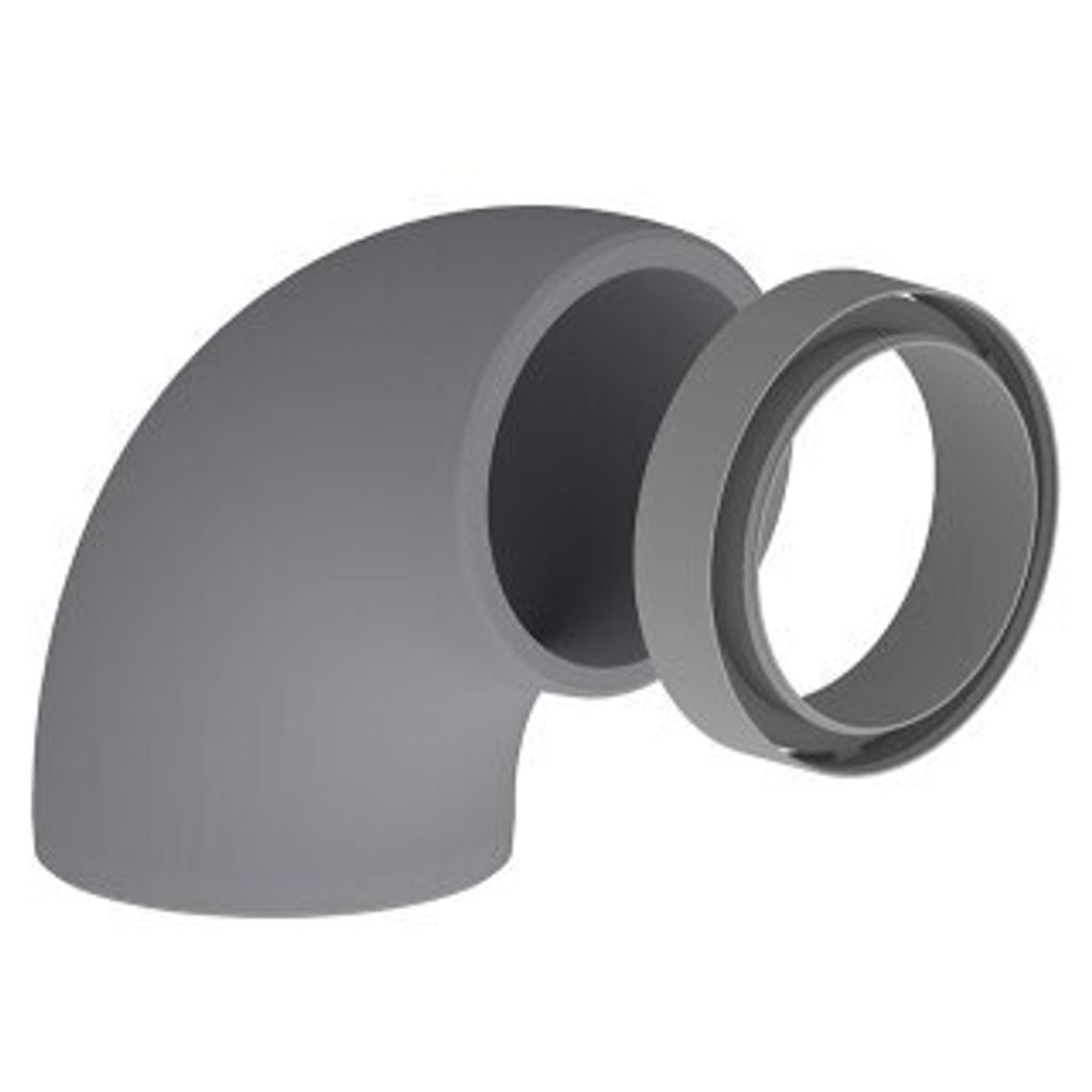 Kermi x-well EPS-Bogen inkl. Muffe NW 125/15 90 Grad