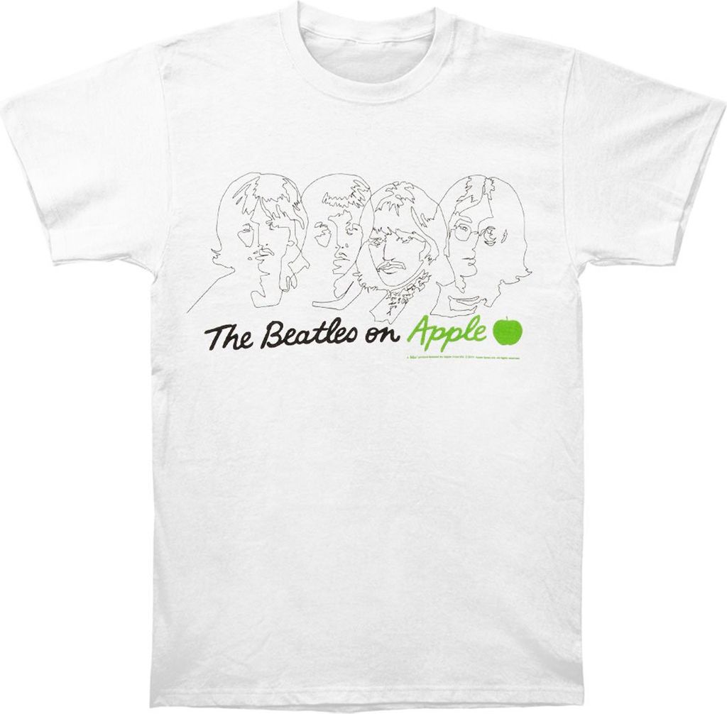 The Beatles - "On Apple" T-Shirt für Herren/Damen Uni RO257 (L) (Weiß)