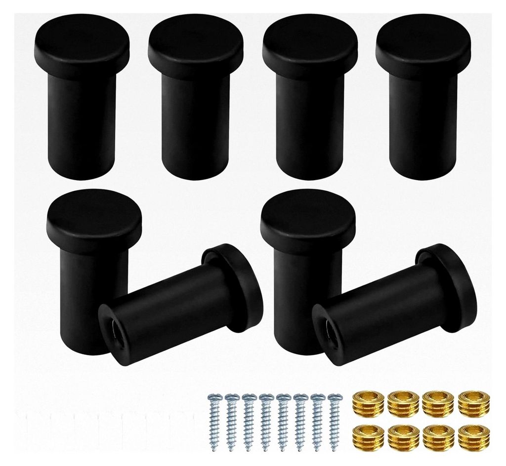 Schwarze Garderobenhaken 8 Stück Handtuchhaken mit Befestigungsschrauben aus Edelstahl für Badezimmer, Küche und Schlafzimmer