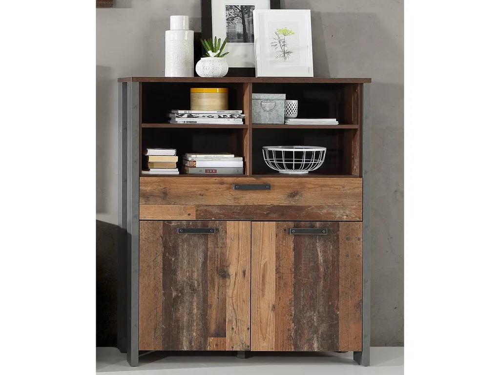 Optimisez votre Rangement avec le Highboard Celon Vintage 106x127 cm - 2