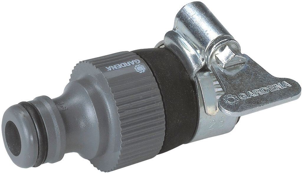 Wasserdieb für Wasserhähne ohne Gewinde (grau/silber, 14 - 17mm Außendurchmesser)