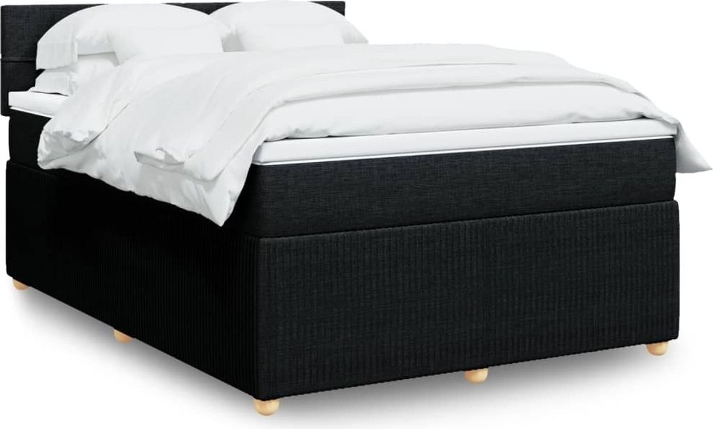 Maison Exclusive - Boxspringbett mit Matratze Schwarz 140x190 cm Stoff