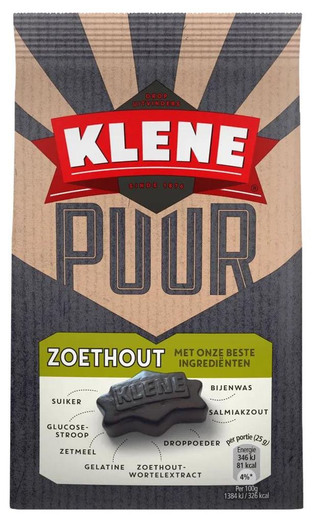 Klene Puur Zoethout Regaliz 180g – Disfrute del regaliz Imagen del producto 