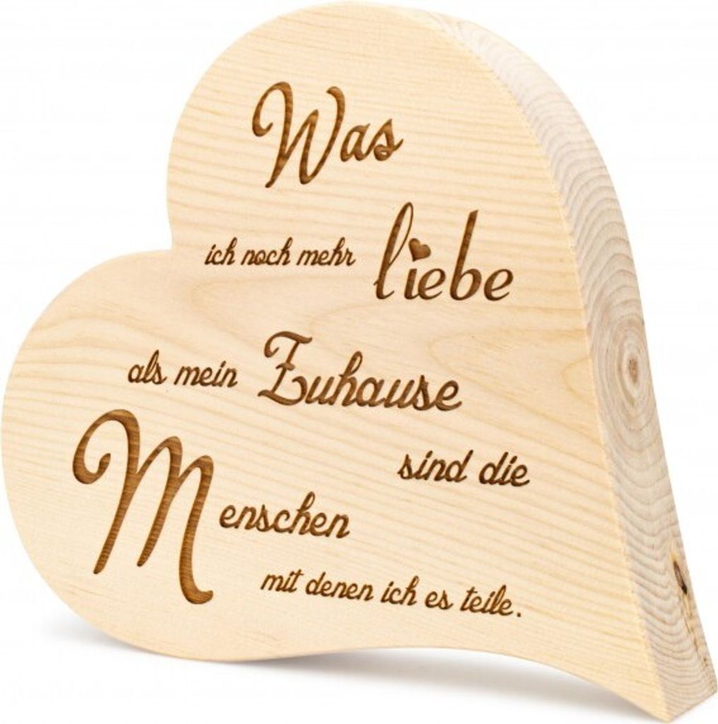Zirbenherz Was ich noch mehr liebe 20cm