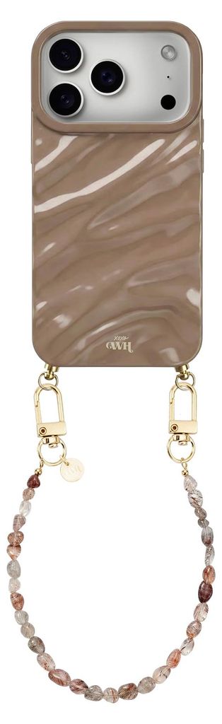 Taupe Glaze Cord Hülle - Soft Taupe (Kurze Handykette) - Kompatibel mit iPhone 17 Pro Max