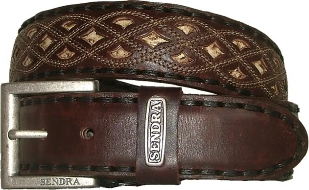 Ceinture Sendra Python 8680 marron faite main en véritable peau de reptile