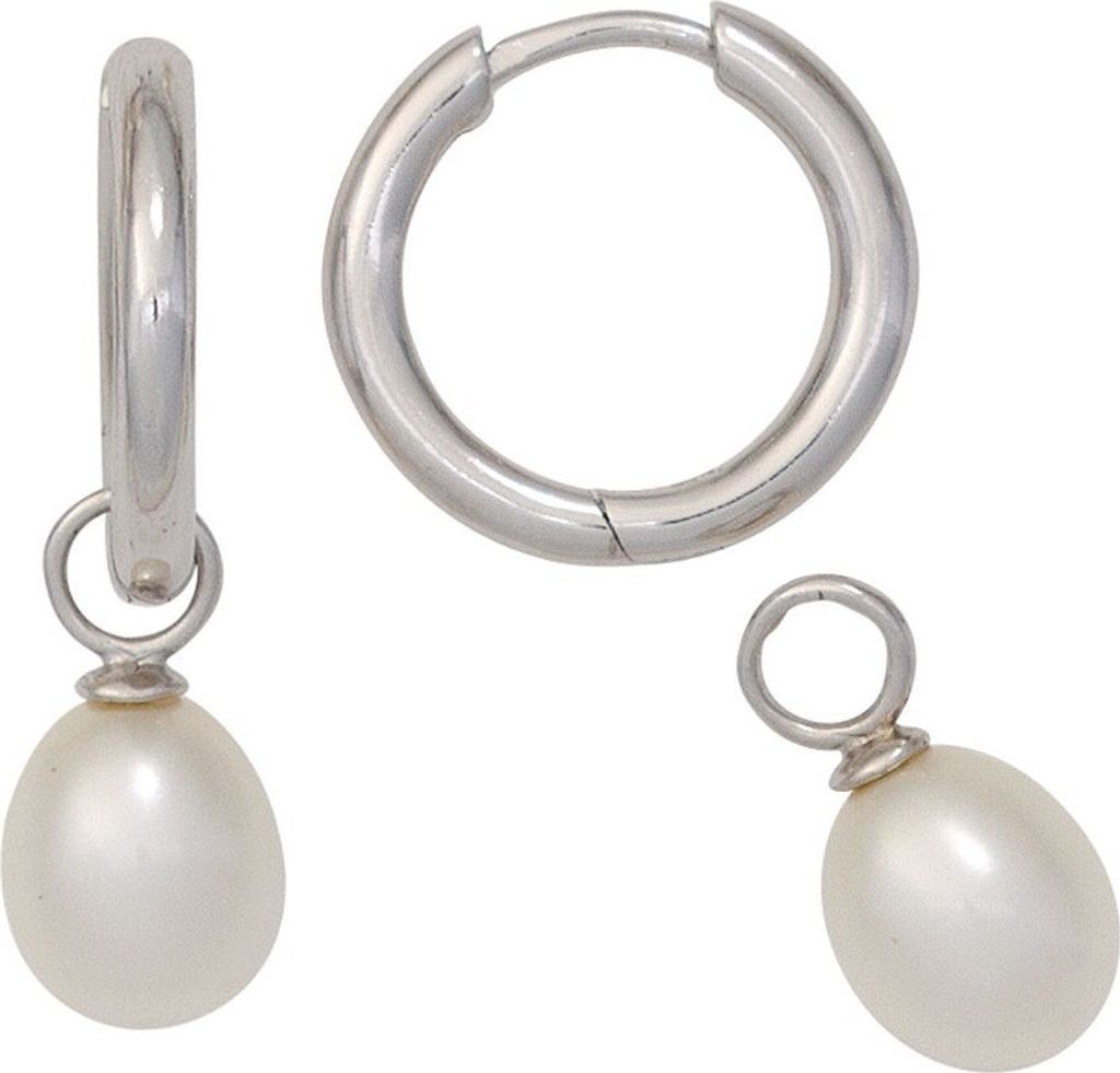 Creolen Klappcreolen 16,8mm rund 925 Silber (ohne Perlen-Einhänger) Damen