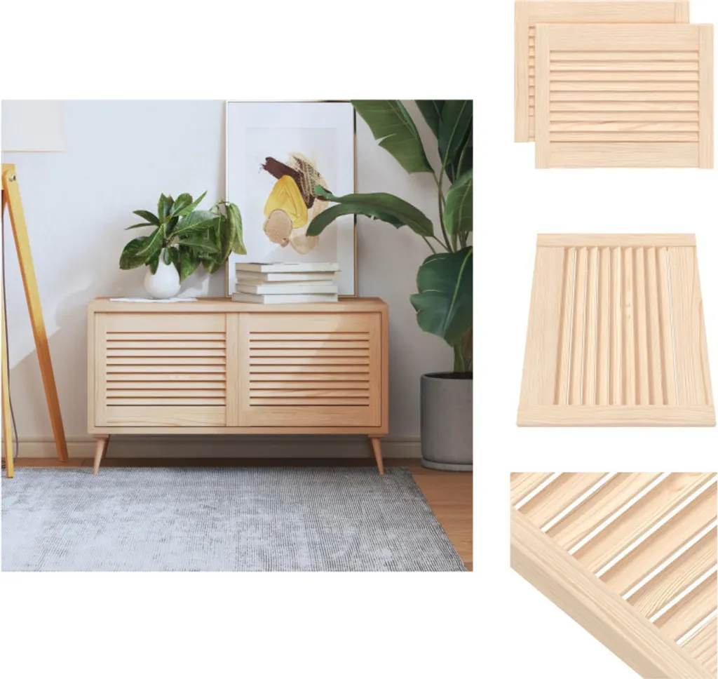 vidaXL Ante dell'armadio a doghe 2 pezzi 39,5x49,4 cm in legno massiccio - Ante dell'armadio