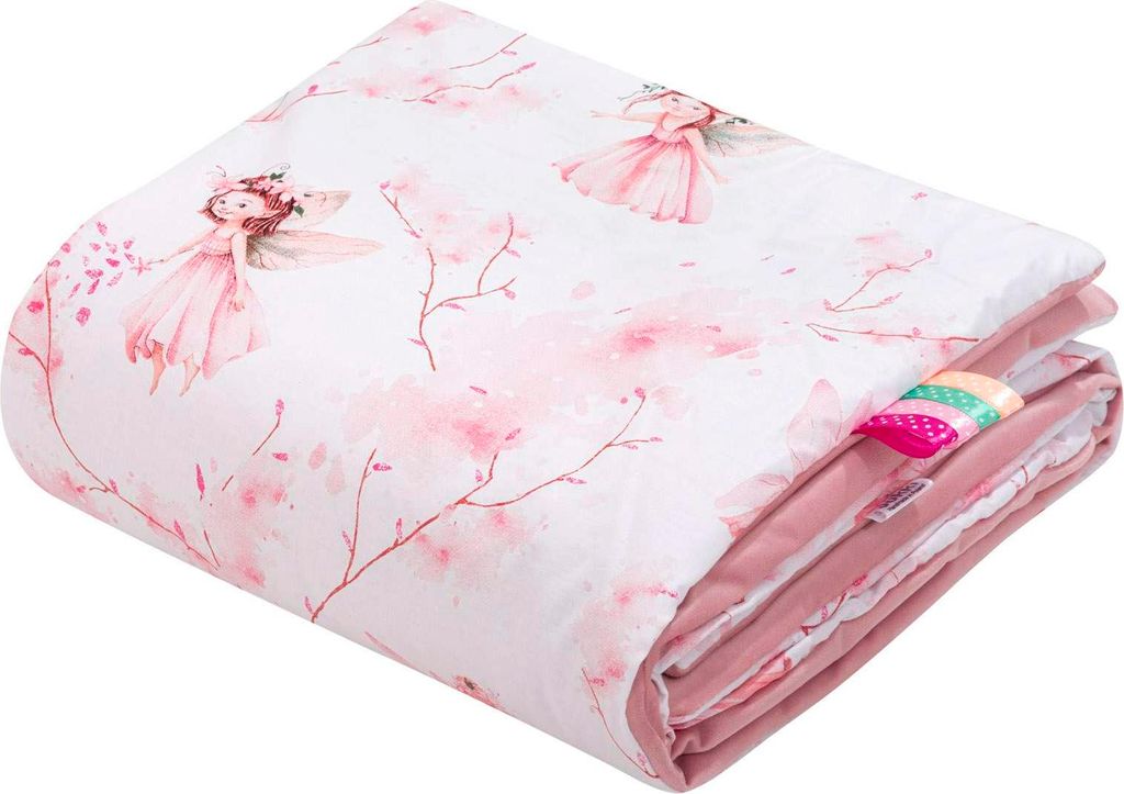 Little Fairy & Smokey Pink Soft Velvet Babydecke 75x100cm Produktbild 