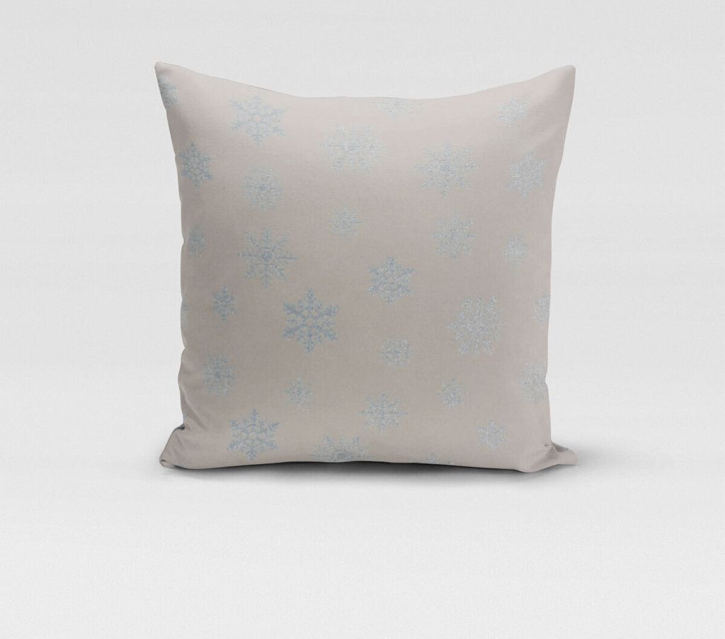 SCHÖNER LEBEN. Kissenhülle Eiskristalle beige hellblau silber Größe 40x40cm (HxB) 40x40cm (HxB) Größe