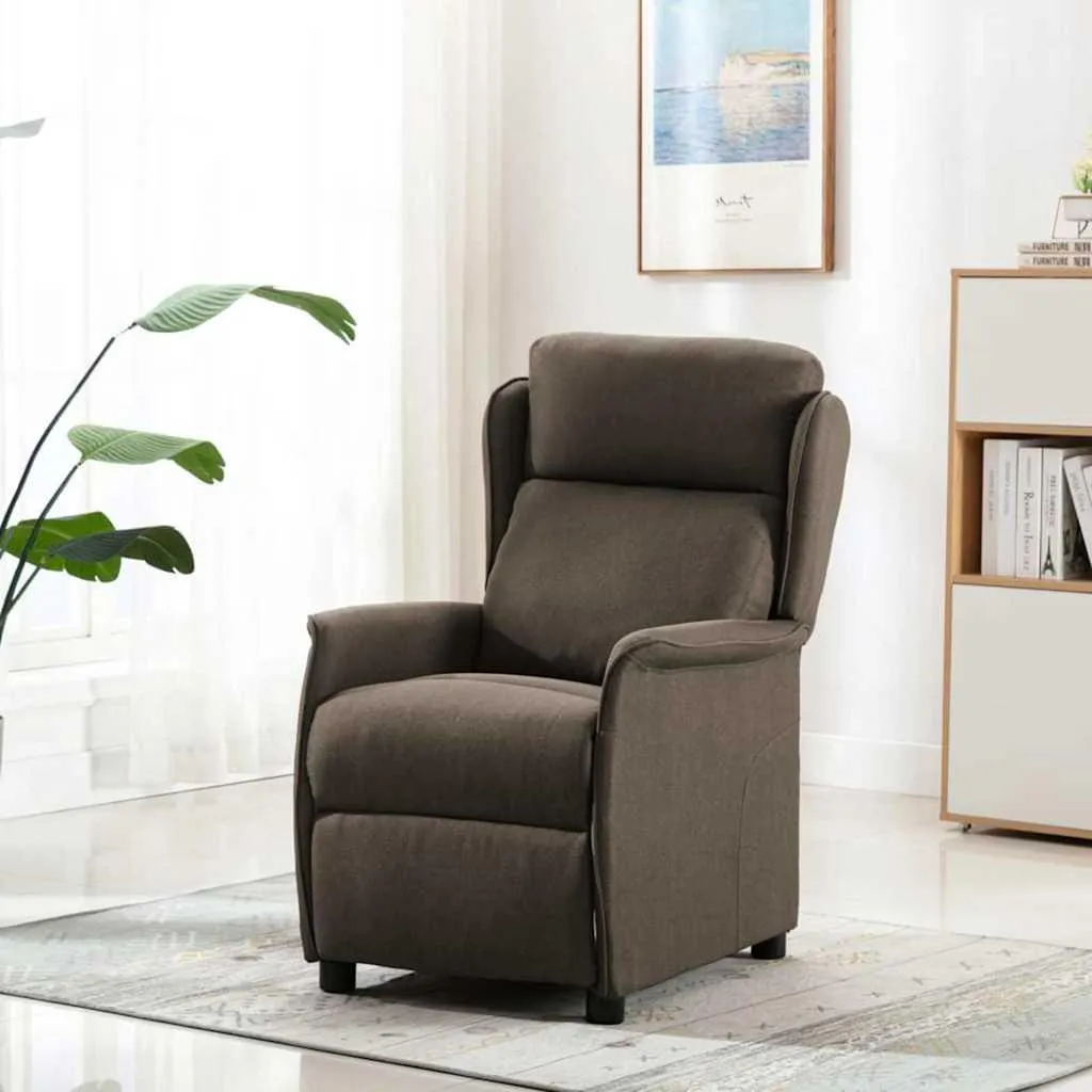 Fauteuil de massage vidaXL en tissu taupe avec coussin 67,5x93,5x101,5 cm