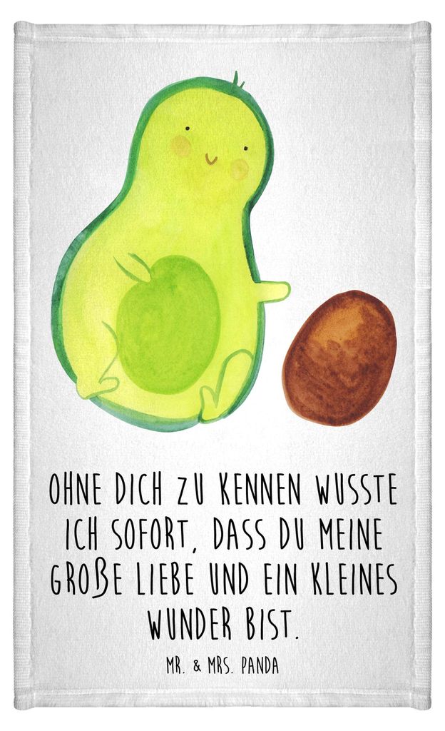 Mr. & Mrs. Panda Handtuch Avocado Kern rollt - Weiß - Geschenk, Kleines, badezimmer, Avocados, Geburt, Geburtstag, Klein, Liebe, Gäste-WC, Gäste...