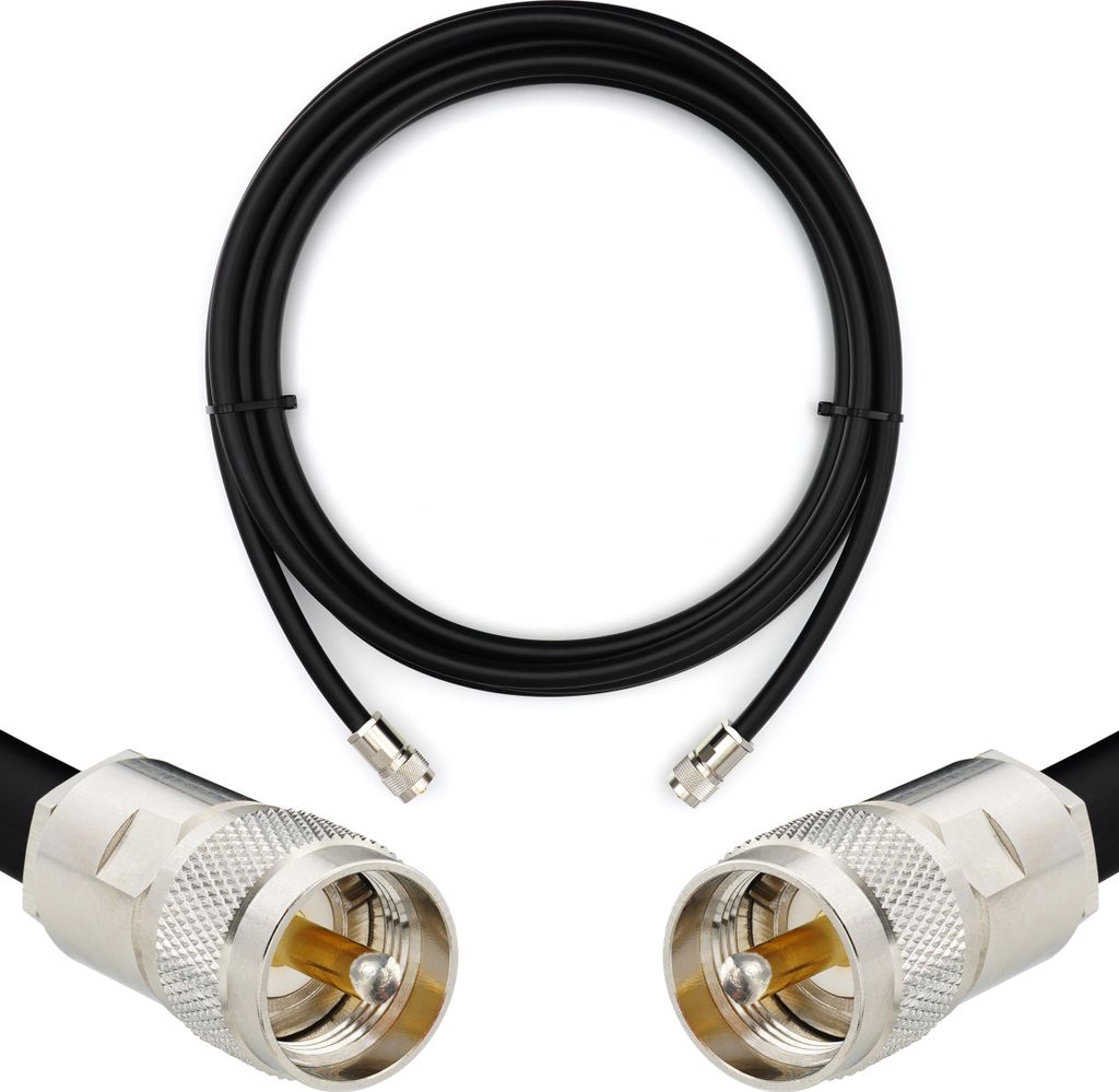 7m PL259 UHF Koaxialkabel — Wetterfestes 8D-FB Verlängerungskabel mit PL-259 Stecker — Ultra-Verlustarmes PL Kabel für CB Funk HAM Funkgerät...